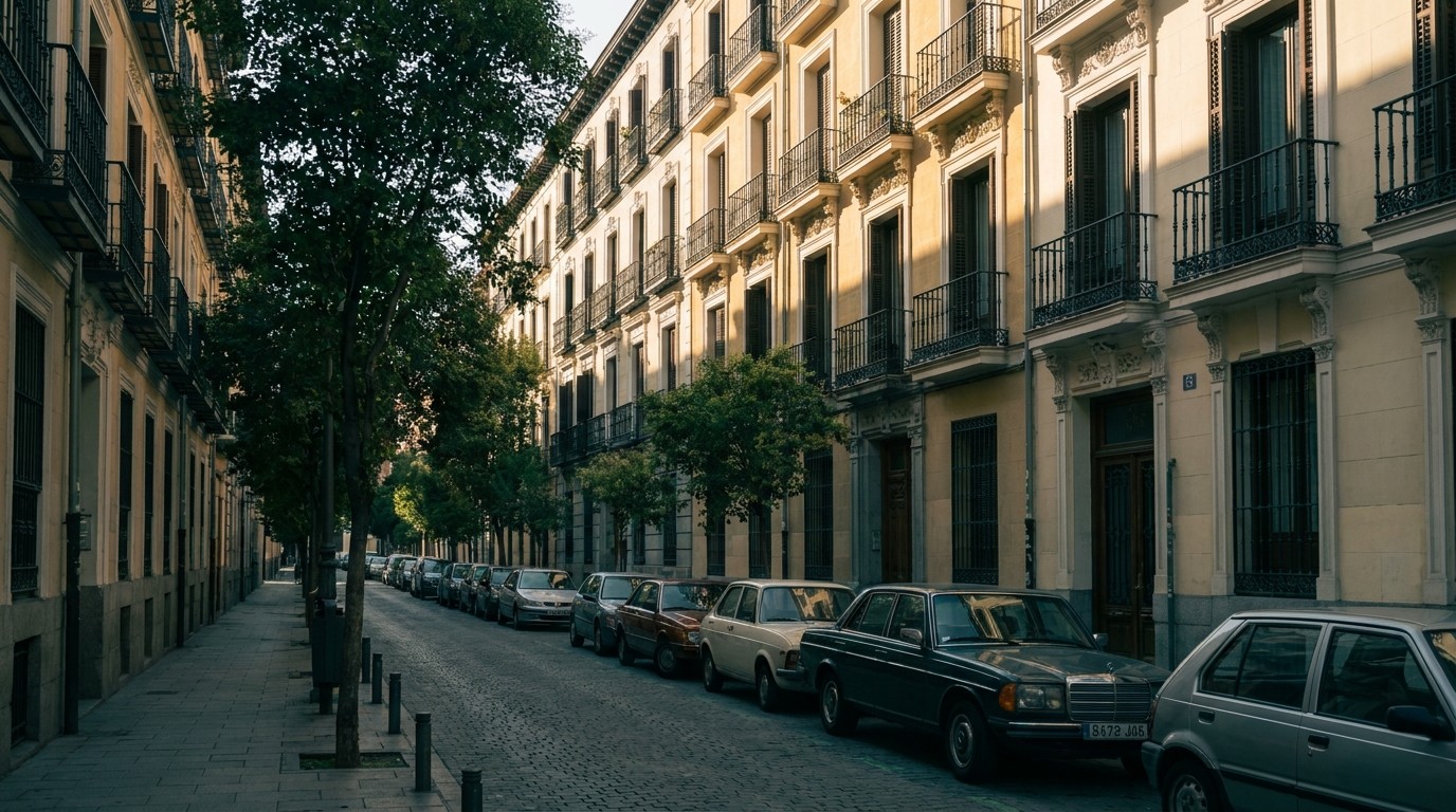 Chamberí residential street — Madrid's quiet professional quarter